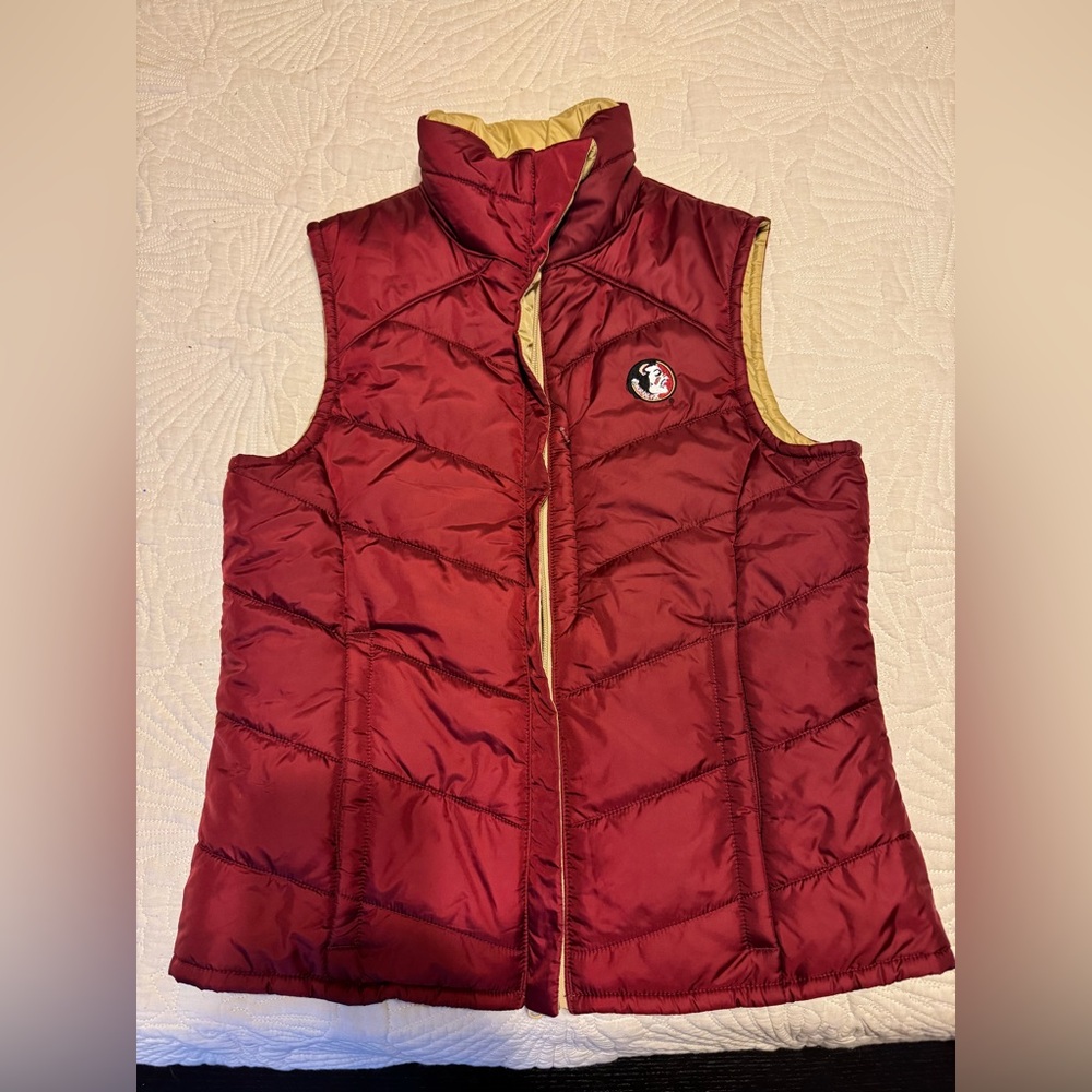 FSU Columbia Women's Reversible Burgundy and Gold Puffer Vest